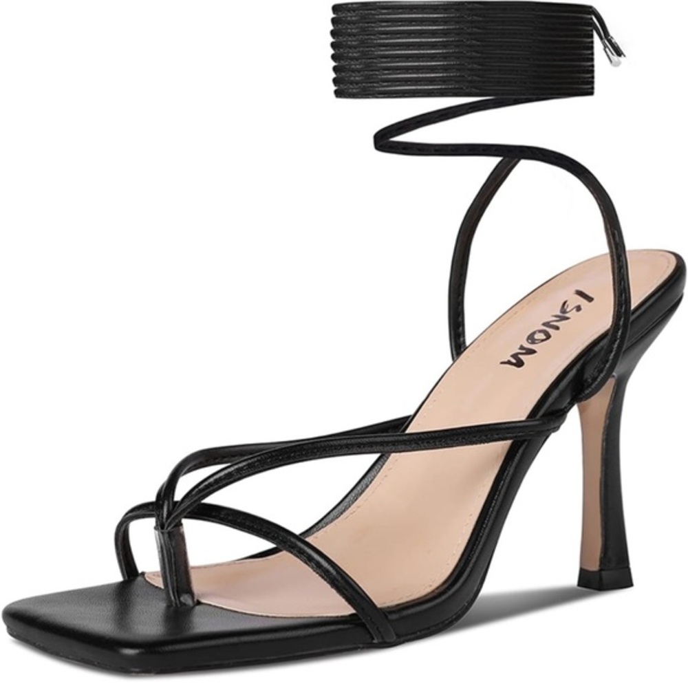 Black strappy heels